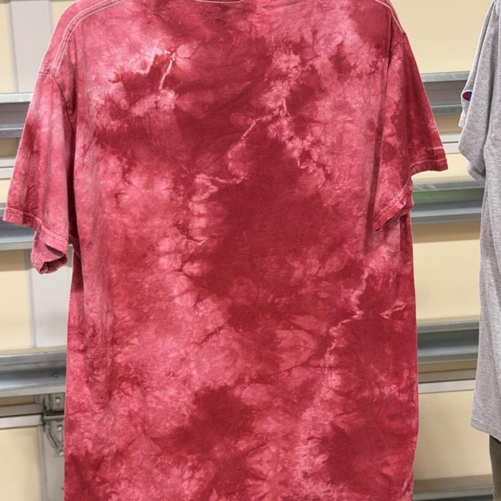 Golden Rose Checkerboard on Red, White, Pink tie-dye - Picture 4 of 4